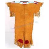 Northern Plains Beaded Indian Tanned Leather Dress