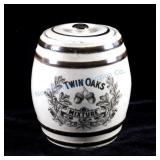 Twin Oaks Porcelain Tobacco Jar