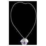 Sterling Silver Necklace With Large Amethyst