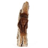 Montana Carved Cottonwood Indian Chief Bust