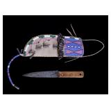 Lakota Sioux Beaded Sheath & 19th Century Knife