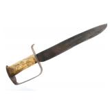 Large Civil War D-Guard Forged Iron Bowie Knife