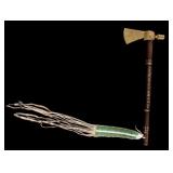 Arapaho Brass Head Pipe Tomahawk Beaded Drop 1890