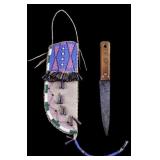 Lakota Sioux Beaded Sheath & 19th Century Knife
