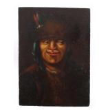 Early Canadian Blackfeet Indian Portrait 19th C.