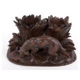 Black Forest German Carved Ink Well Holder