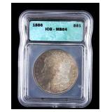 1886-P Morgan Silver Dollar MS64 ICG Graded