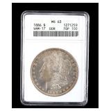 1886-P Morgan Silver Dollar MS63 ANACS Graded VAM