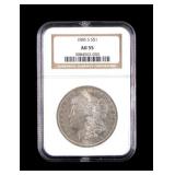 1885-S Morgan Silver Dollar AU55 NGC Graded