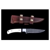 CFK Damascus Exotic Camel Bone Inlaid Horn Knife