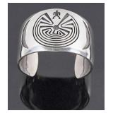 Signed Hopi Engraved Sterling Silver Bracelet