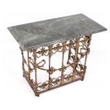 Wrought Iron & Green Marble Entryway Table