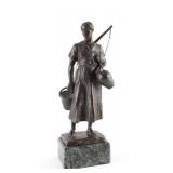 Hans Muller Water Carrier Bronze Sculpture