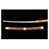 17thC. Japanese Samurai Sword with Signed Scabbard