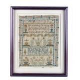 Antique 1818 Framed Embroidered Sampler