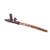 Plains Indian Running Horse Pipe with Inlaid Stem