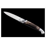 INOX German Lever Lock Buffalo Horn Switchblade