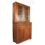 Primitive Early American Oak Hutch