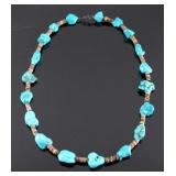 Navajo Turquoise Nugget Heishi Bead Neacklace