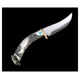 Custom Carved Elk Antler Knife