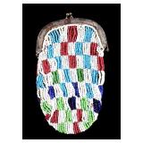 Crow Indian Beaded Gold Pouch