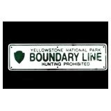 Yellowstone National Park Boundary Line Sign