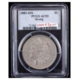 1882-O/S Morgan Silver Dollar PCGS AU53
