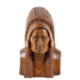 Dan Stewart Wooden Carved Indian Chief Bust