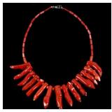 Natural Chinese Red Branch Coral Necklace
