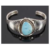 Navajo Silver & Sleeping Beauty Turquoise Bracelet