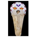 Sioux Beaded Geometric Pattern Papoose Cradleboard