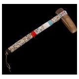 Crow Fully "Crazy" Beaded Ceremonial War Club