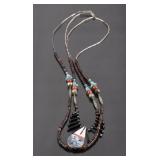 Zuni Pictorial Mosaic Multistone & Silver Necklace