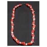 Chinese Red Branch Coral & White Coral Necklace