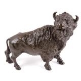 Japanese Bronze Bison Sculpture