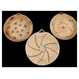 Three Northwest Coast Salish Flat Basket Trays