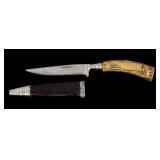 Antique Stag Handle Gamblers Boot Knife