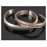 Signed Navajo Sterling Silver Bracelets