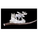 Sheri Medley Meandering Moose Antler Carving