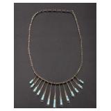 Navajo Silver Multi-Drop Turquoise Charm Necklace