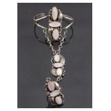 Navajo Sterling & Mother of Pearl Slave Bracelet
