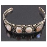 Navajo Sterling Silver & Mother of Pearl Bracelet