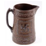Indian Whirling Log Stoneware Salt-Glaze Pitcher