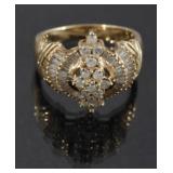 10 Karat Gold & Diamond Cluster Ring