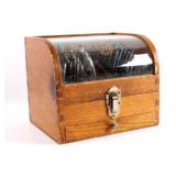 Antique Watchmaker Staking Tool Set w/ Oak Case