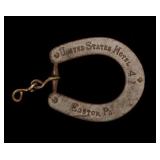 United States Hotel Horseshoe Key Fob c. 1891