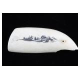 Wilbur Walluk Alaskan Inuit Scrimshaw Whale Tooth