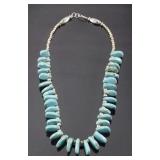 Navajo Kingman Spiderweb Turquoise Necklace