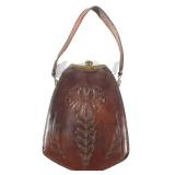 World War II Tooled Leather & Brass Hand Bag 1941