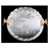 Ornate Etched Vecchia Murano Glass Tray